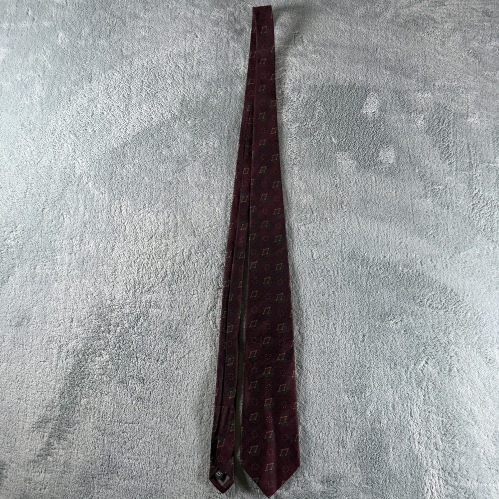 Robert Talbott Best of Class Nordstrom‎ Burgundy Geometric Silk Necktie Tie